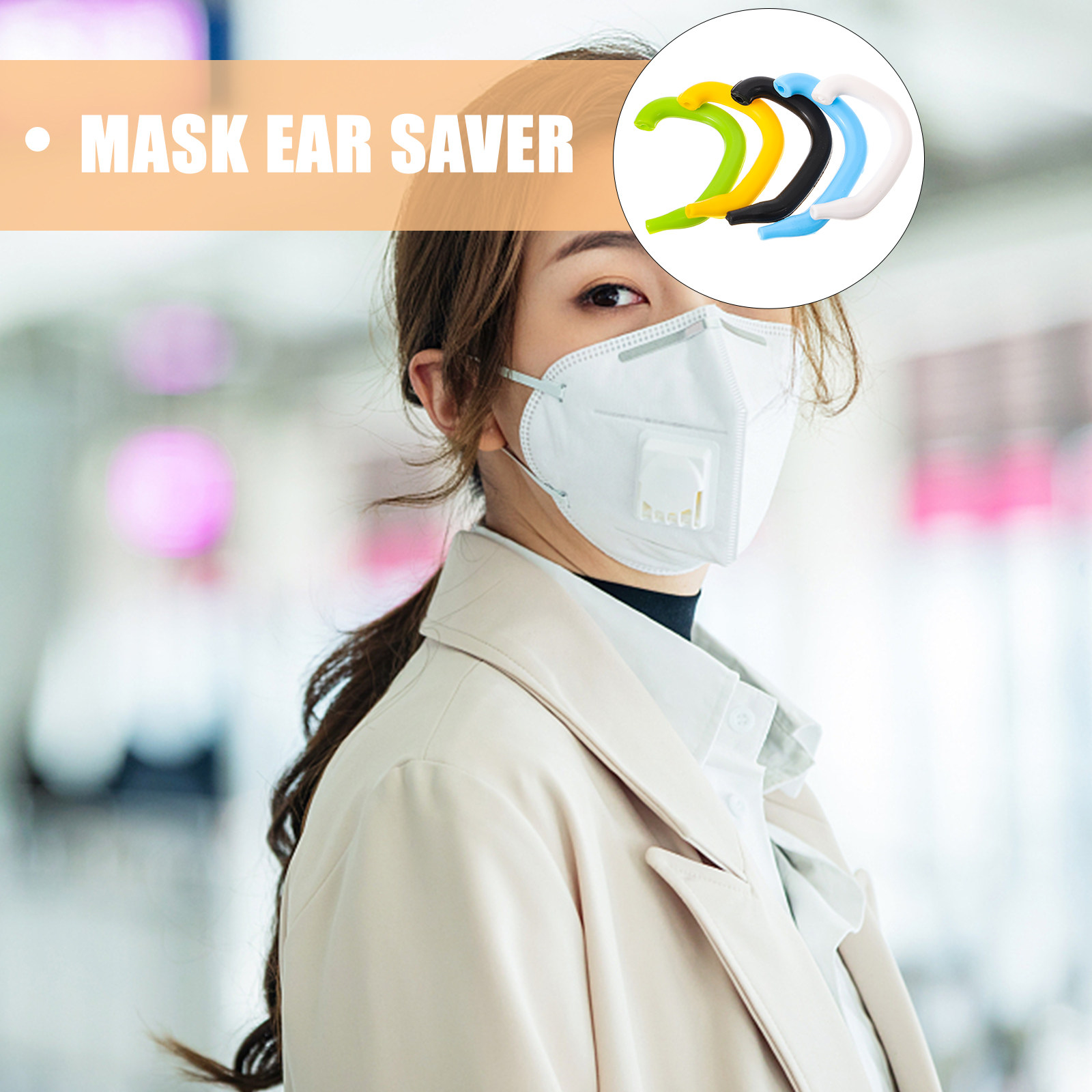 Disposable Surgical Mask - 5 Stück Premium Silikon Ohrschutzmasken, Ohrschutz-Abdeckungen