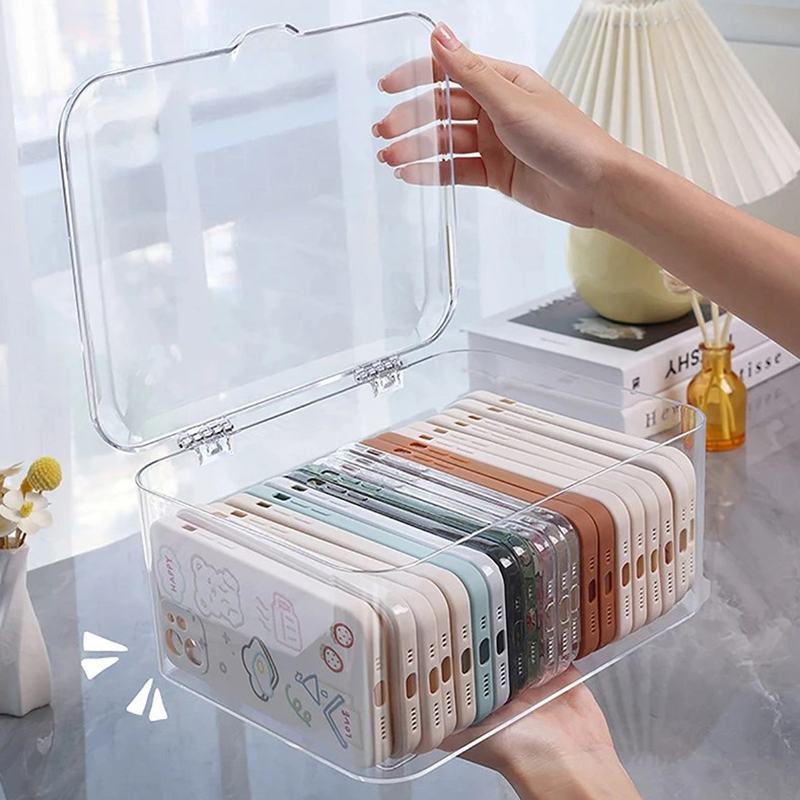Face Mask Storage Box - Acryl Kleinigkeiten Aufbewahrung skorb staub dichte