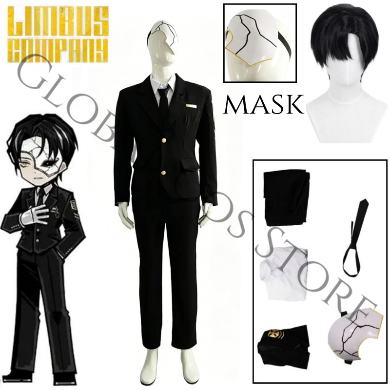 Black Face Mask Pack - Spielcharakter Rien Cosplay Kostüm Limbus Company