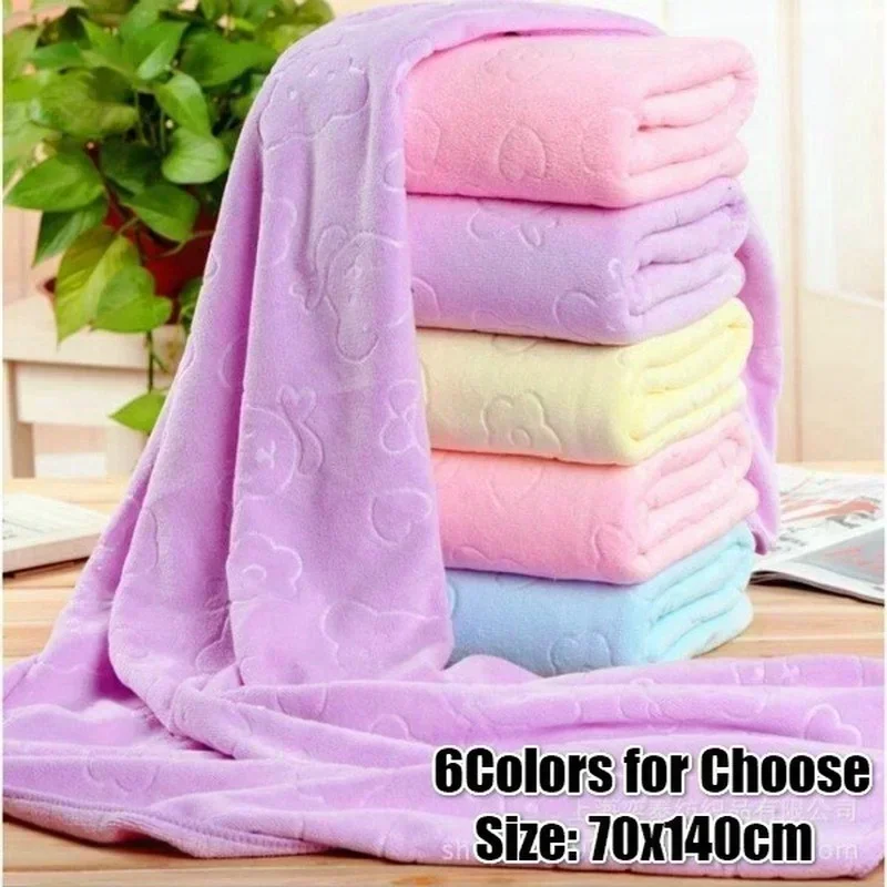 Cloth Face Mask Washable - 2026 70*140cm Mikrofaser Geprägtes Bären-Badetuch Einfarbig