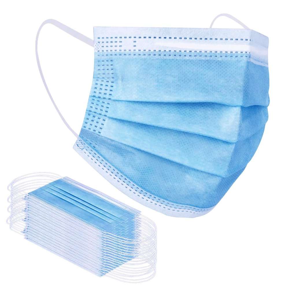 Disposable Mask Blue - Blaue Einweg-Gesichtsmaske 100 Stück Blaue Gesichtsmasken