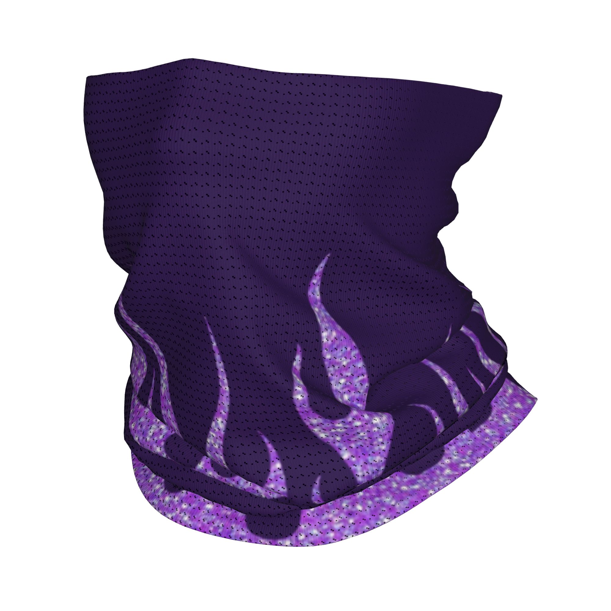 Neck Gaiter Face Cover - Maßgefertigter Lila Glitzer-Flammen Bandana Halswärmer UV-Schutz
