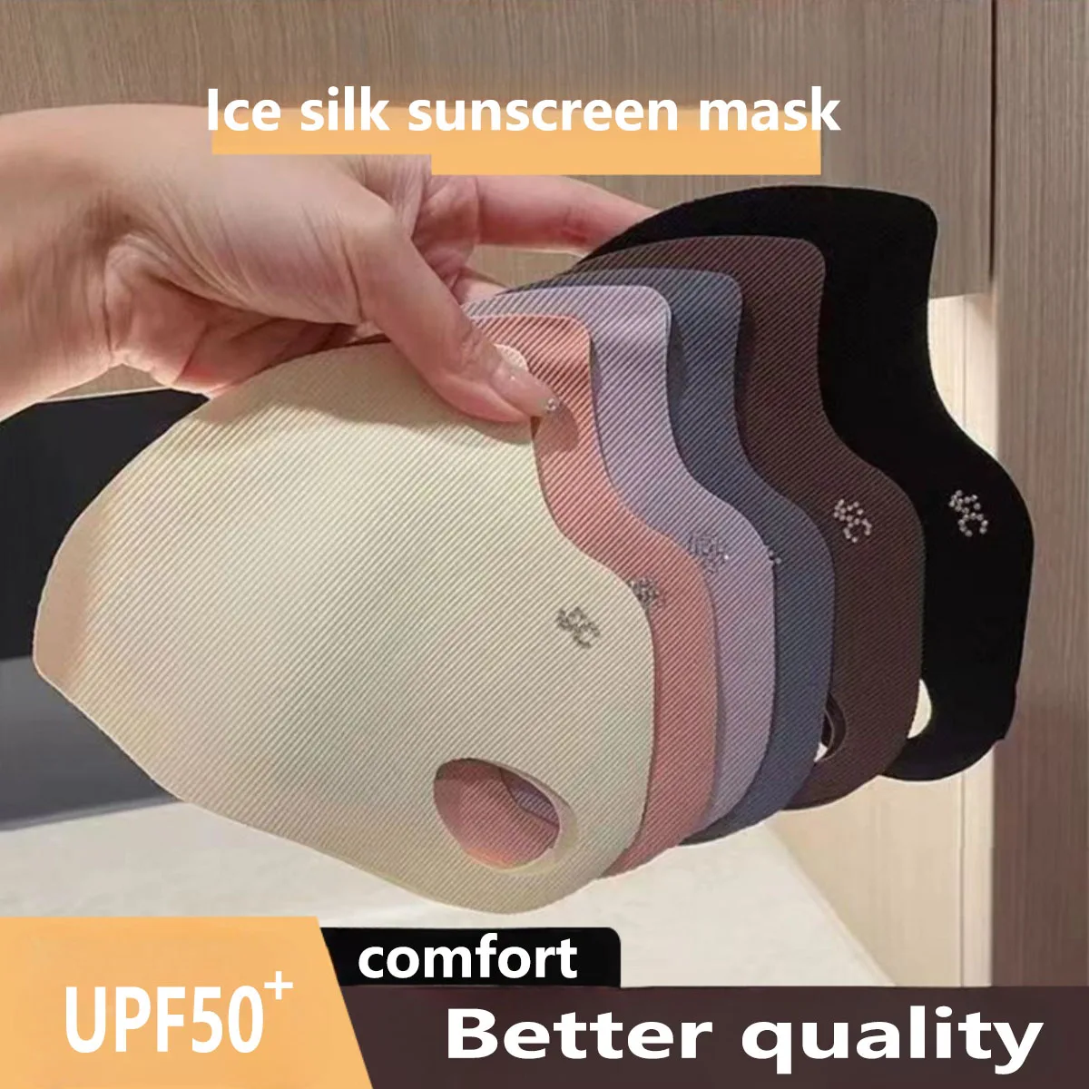Cloth Face Mask Washable - 5-farbige Eisseidenmaske mit Gewinde für Damen,