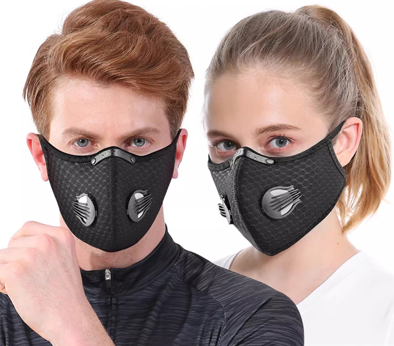 Anti Pollution Mask - Fahrradmaske Sport waschbar wiederverwendbar mit Filter
