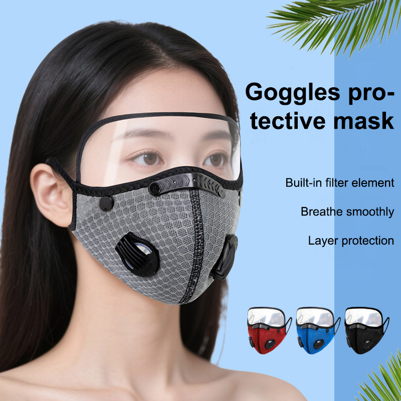 Dust Mask Construction - Neue Fahrrad-Gesichtsmaske mit Filter, Schutzbrille, Staubmaske,