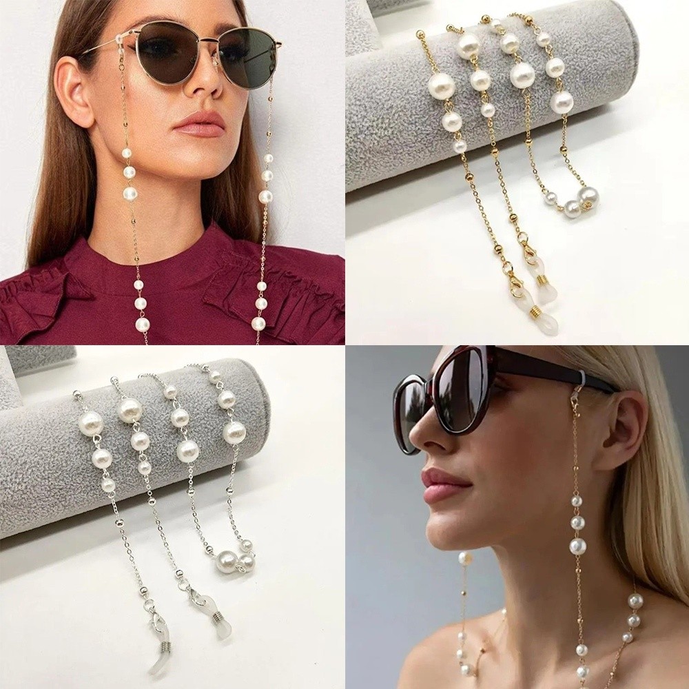Mask Lanyard Adjustable - Trendige Perlen-Sonnenbrillenkette Verstellbare Anti-Rutsch-Brillenkordel Rutschfeste Hängeschnur