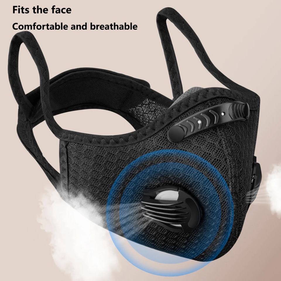 Dust Mask Construction - 1 Stück Fahrradmaske mit Aktivkohlefiltermaske PM2.5
