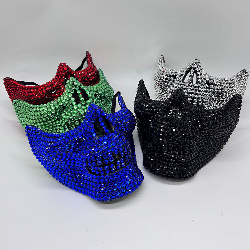 Respirator Half Face - Strass Halbschädel Maske für Männer Frauen