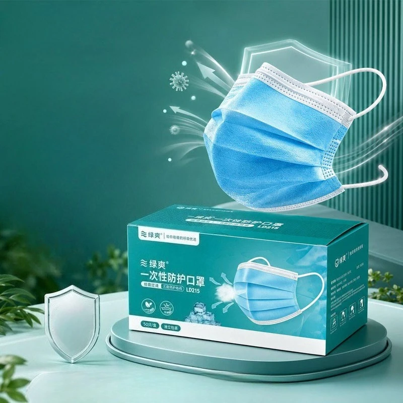 Disposable Mask Blue - 50 Stück/100 Stück/150 Stück Premium Komfort-Ohrschlaufen-Staubmaske,