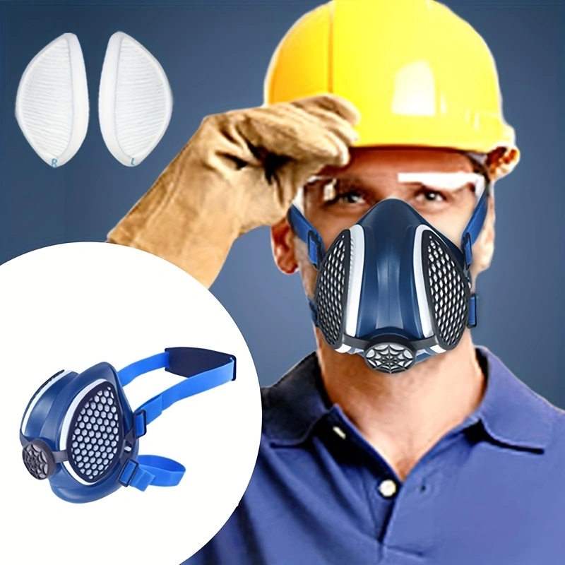 Respirator Half Face - Silikon-Halbmasken-Atemschutzmaske mit austauschbaren und wiederverwendbaren Filtern,