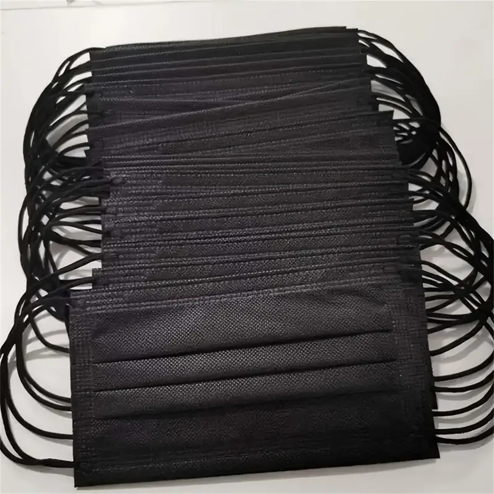 Black Face Mask Pack - 50–200 Stück schwarze Einweg-Gesichtsmasken, 3-lagiger Filter,