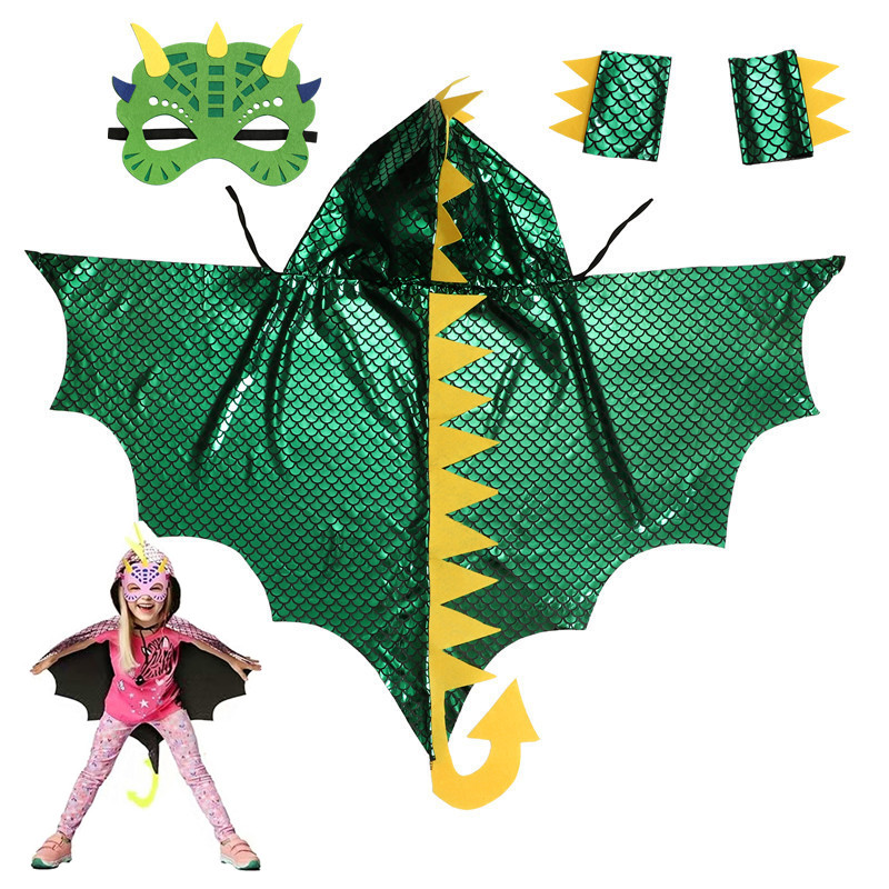 Grüner Dinosaurier-Umhang für  – Kids Face Mask Bewertung und Preis