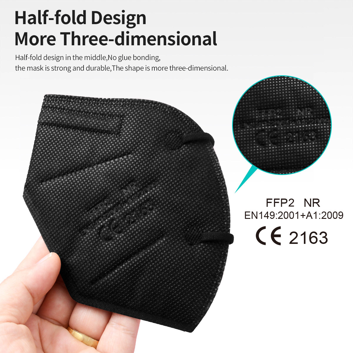 5-lagige FFP2-Masken CE-geprüf – Black Face Mask Pack Bewertung und Preis