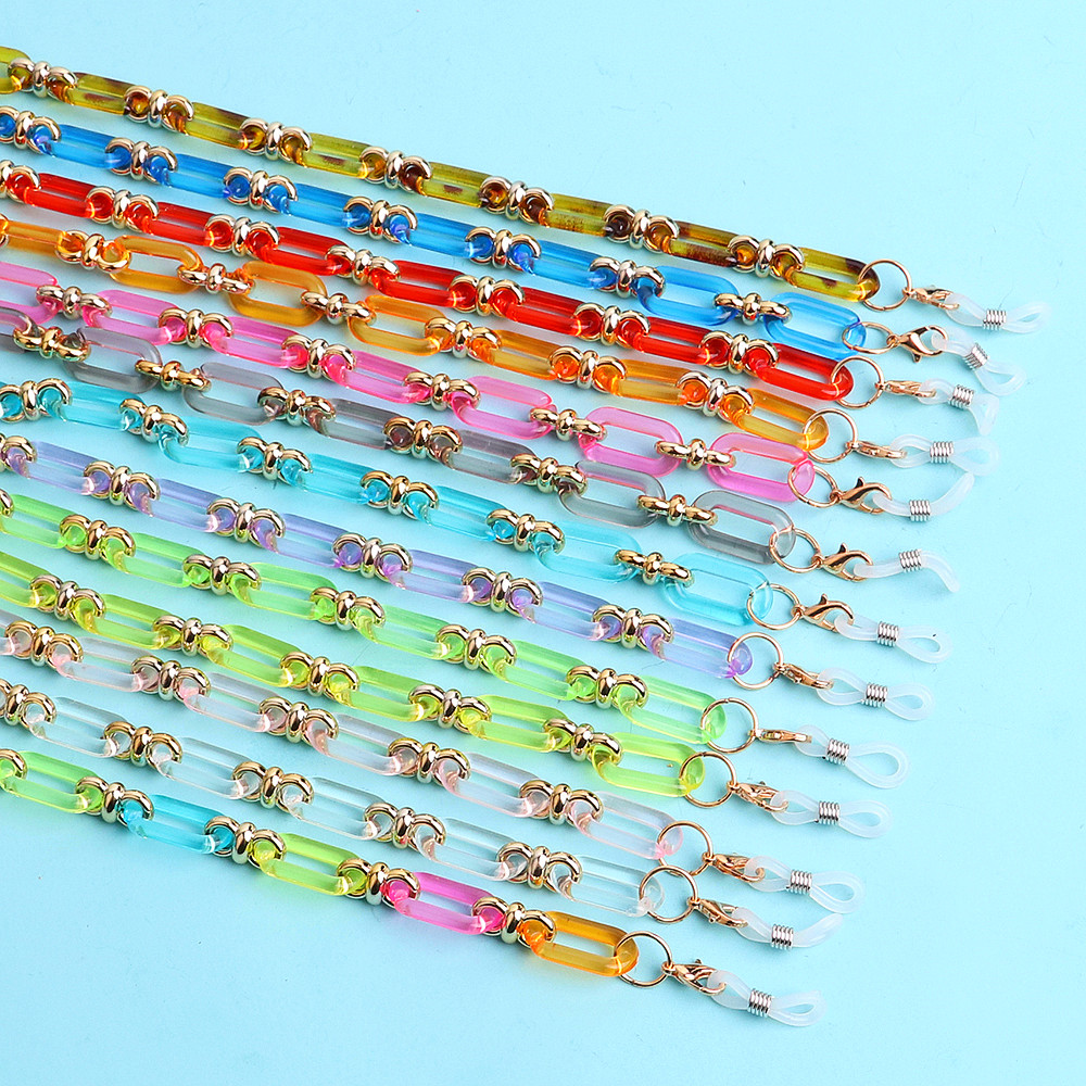 Bunte Transparente Link Acryl  – Mask Chain Holder Bewertung und Preis