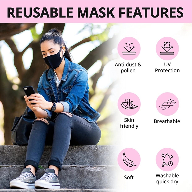 5/10PCS Fashion Solid Earloop  – Cloth Face Mask Washable Bewertung und Preis